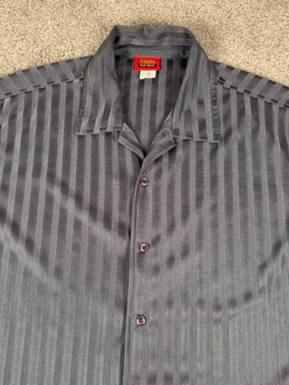Vintage Venue Led Sled Shirt Gray Medium USA Made Rockabilly Thin See Through